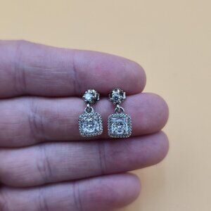 Sterling Silver Pandora Eternity Cubic Zirconia Gem Earrings A5680